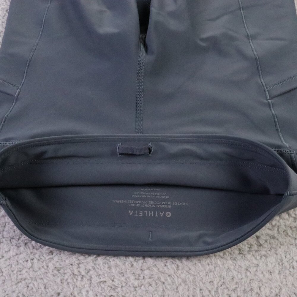 Athleta Interval Stash 7'' Shorts Womens XS Gray Athletic Pull On Gym Workout - Picture 8 of 9